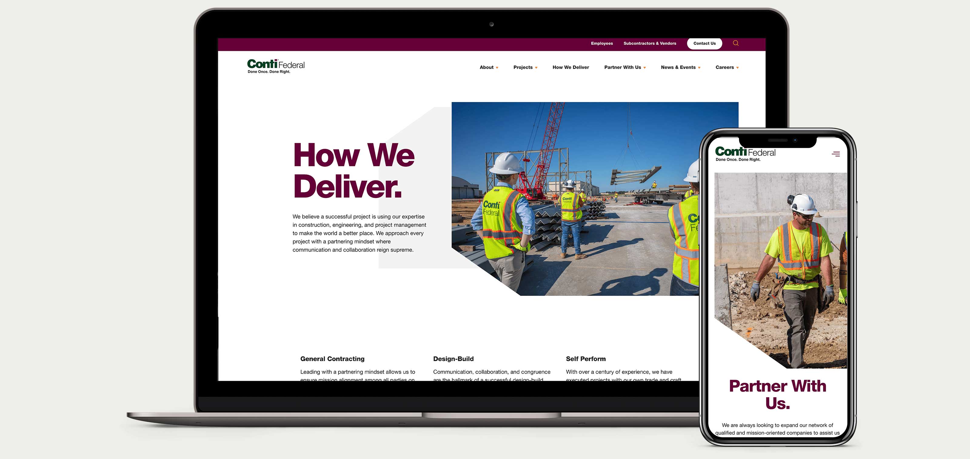 responsive web design for construction company