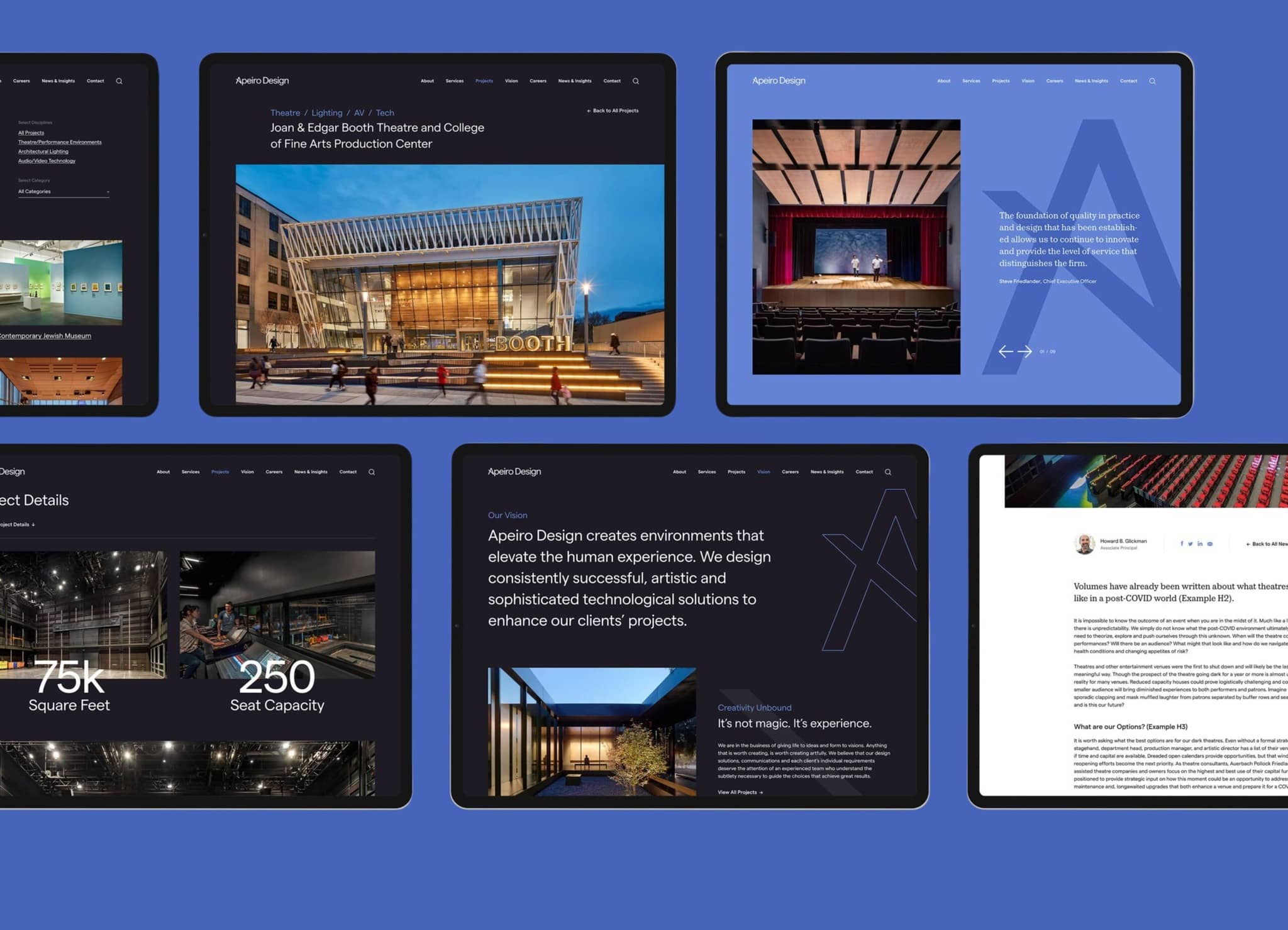 Apeiro Design Portfolio on Tablet designed by Third & Arch