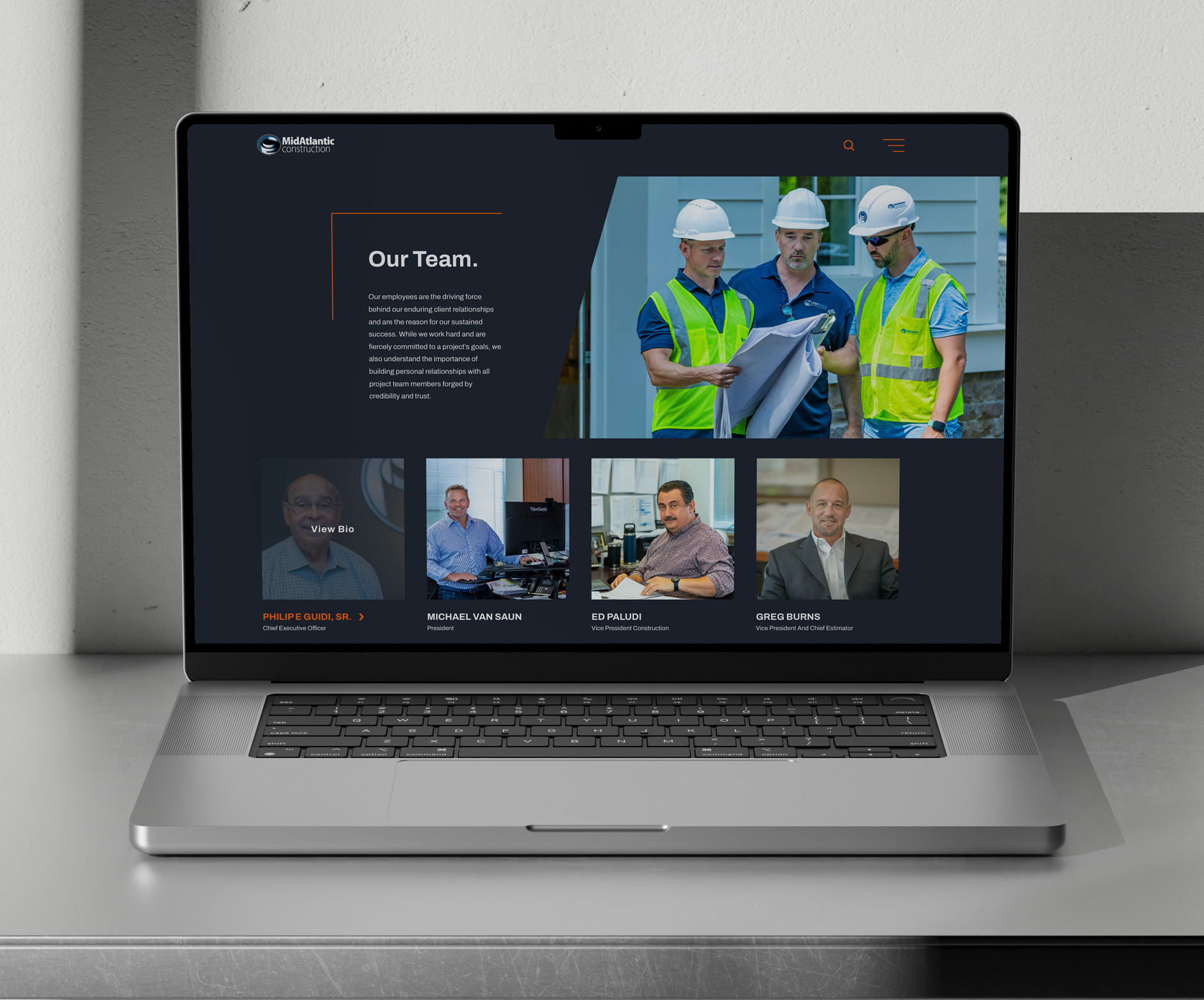 Mid Atlantic Construction Web Design by Third&Arch Our Team