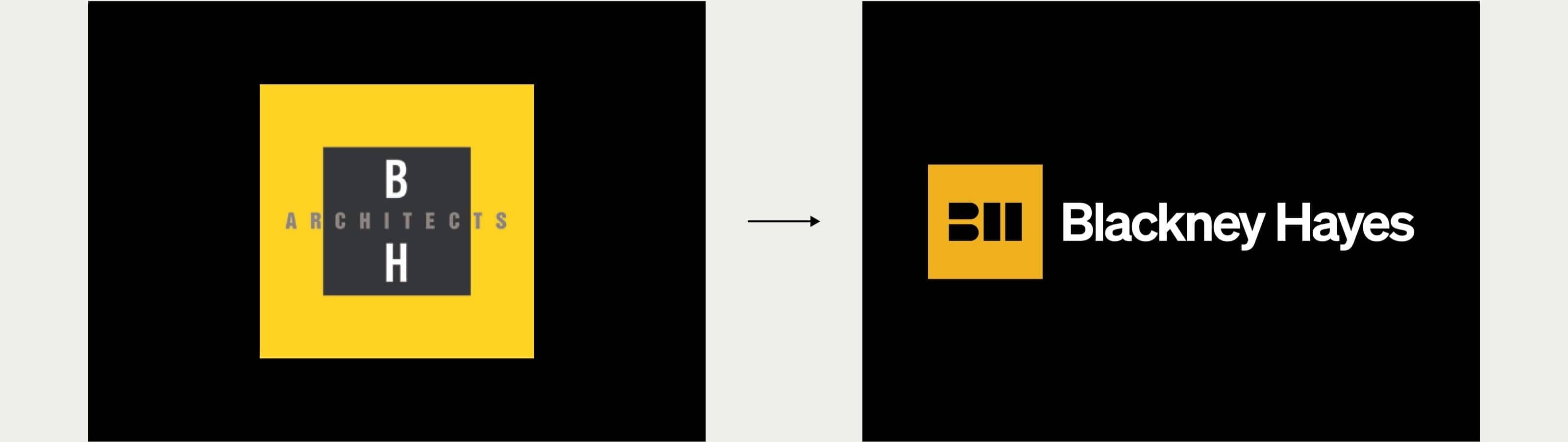 Blackney Hayes Architects Logo Design Before and After