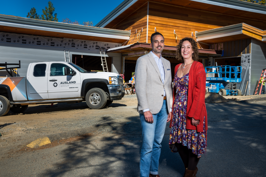 AEC Firm Leaders, Ausland Group, in front of their design build office.