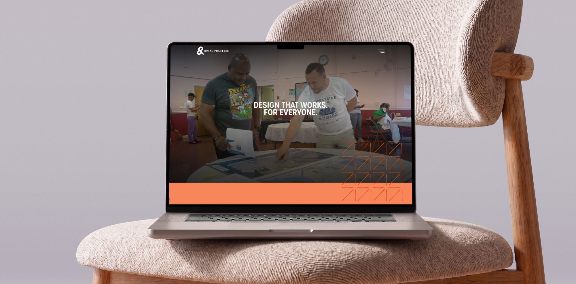Urban Practice Architecture web design shown on laptop
